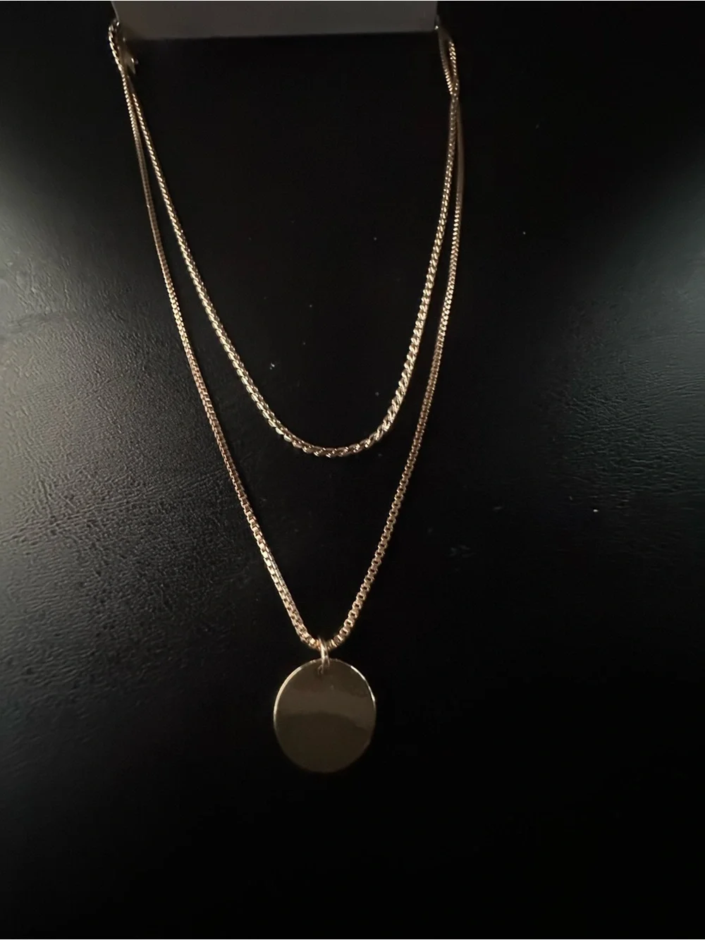 Nine West Gold-Tone Double Layer Disc Necklace